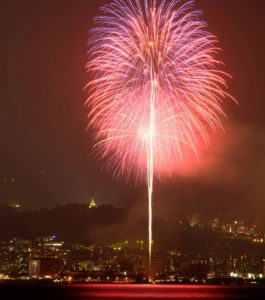 fireworks representing the excitement around Demon Slayer Mugen Train in Japan