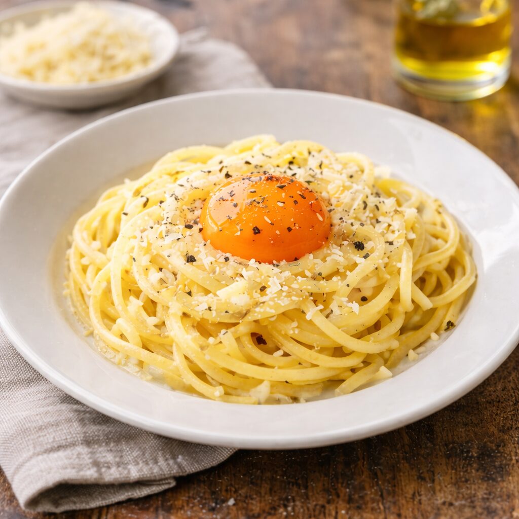 満足感が高い卵黄チーズパスタ