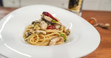 small portion of pasta on a plate