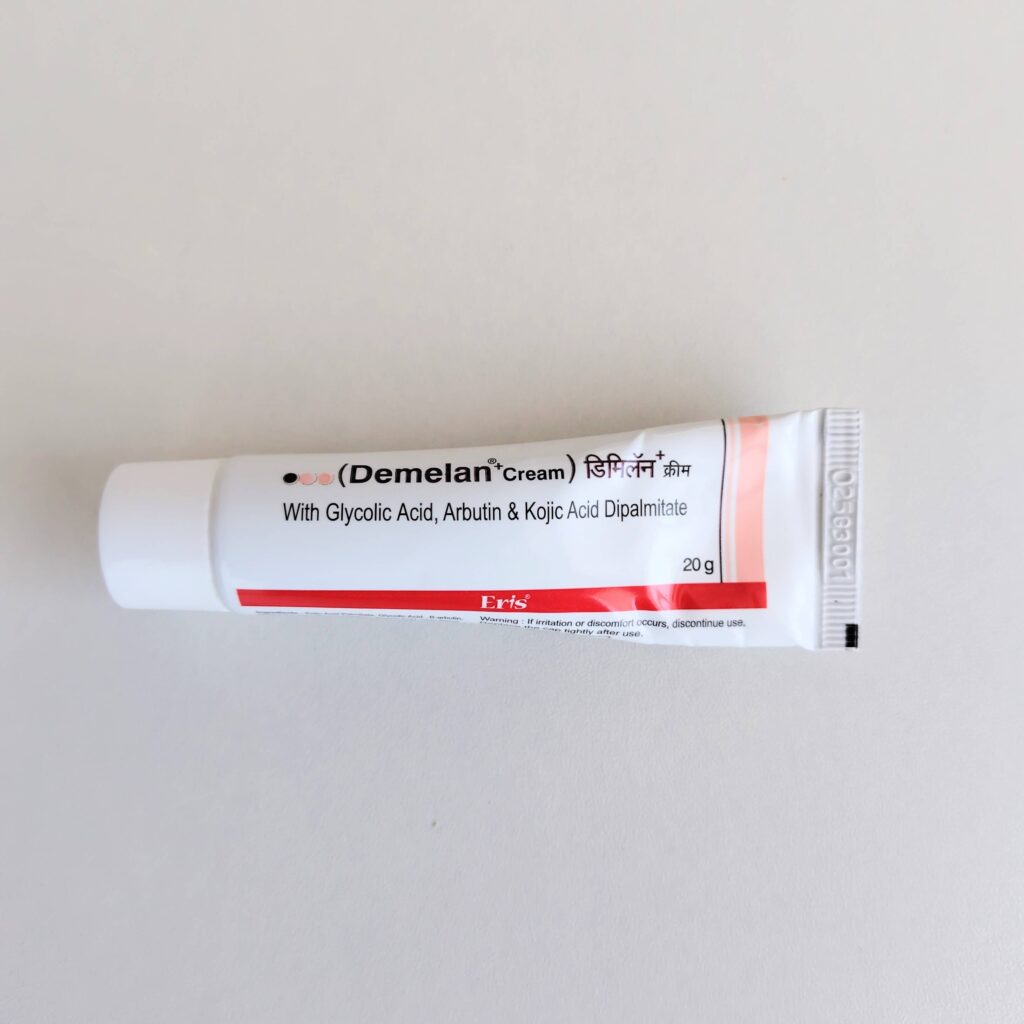 Demelan Creamを2ヶ月使用した後のチューブ残量と使用量